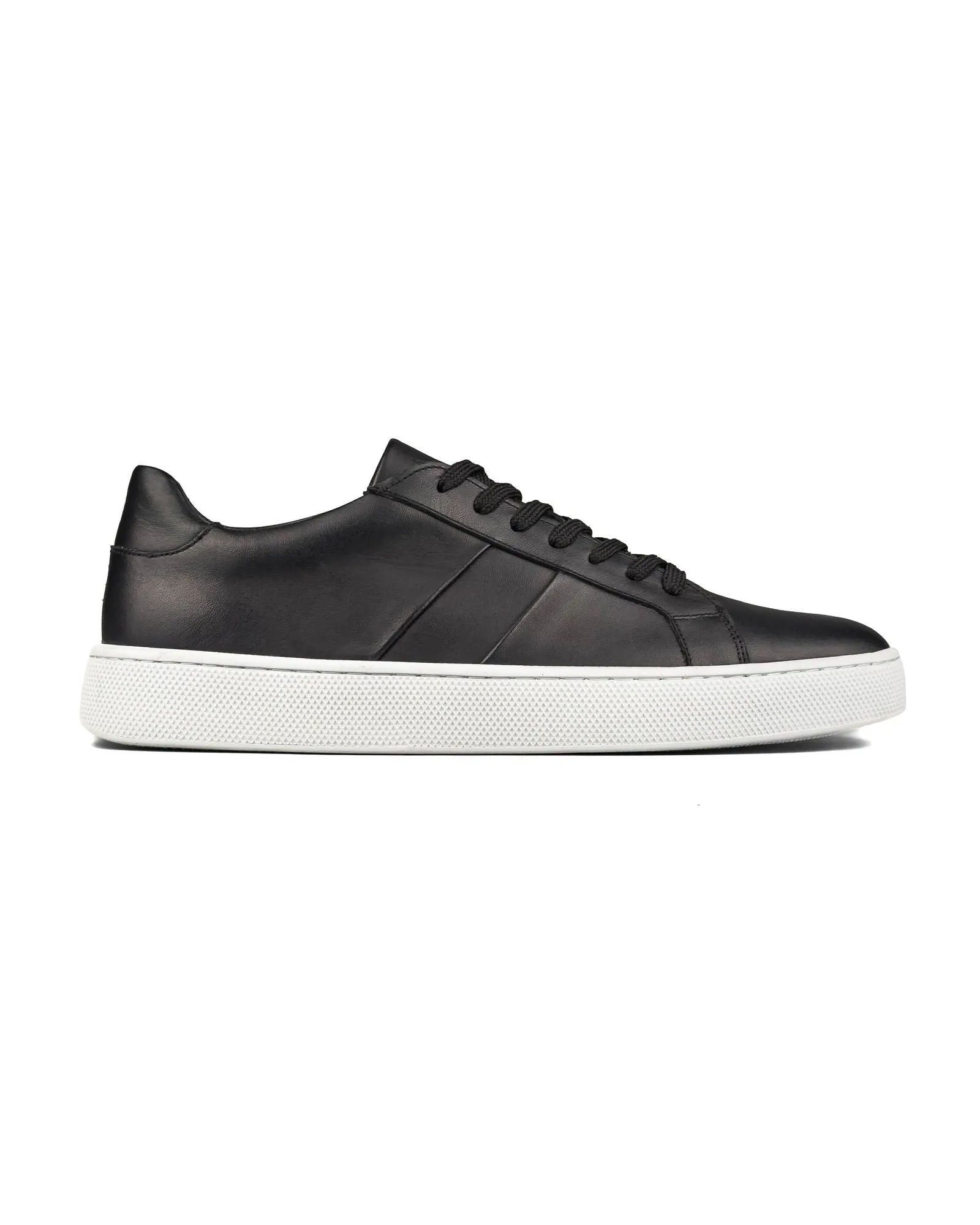 T-Fazer-Y Black Genuine Leather White Sole Men's Sports (Sneaker) Shoes