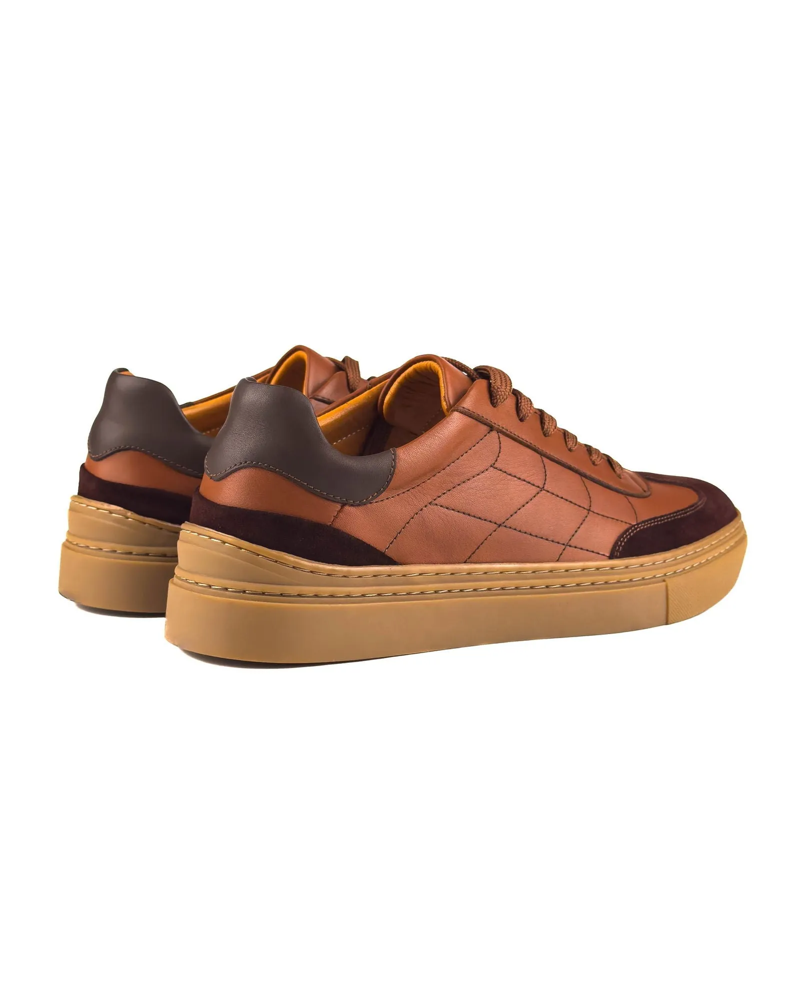 T-Glide Brown Genuine Leather Brown Suede Men's Sneaker Shoes