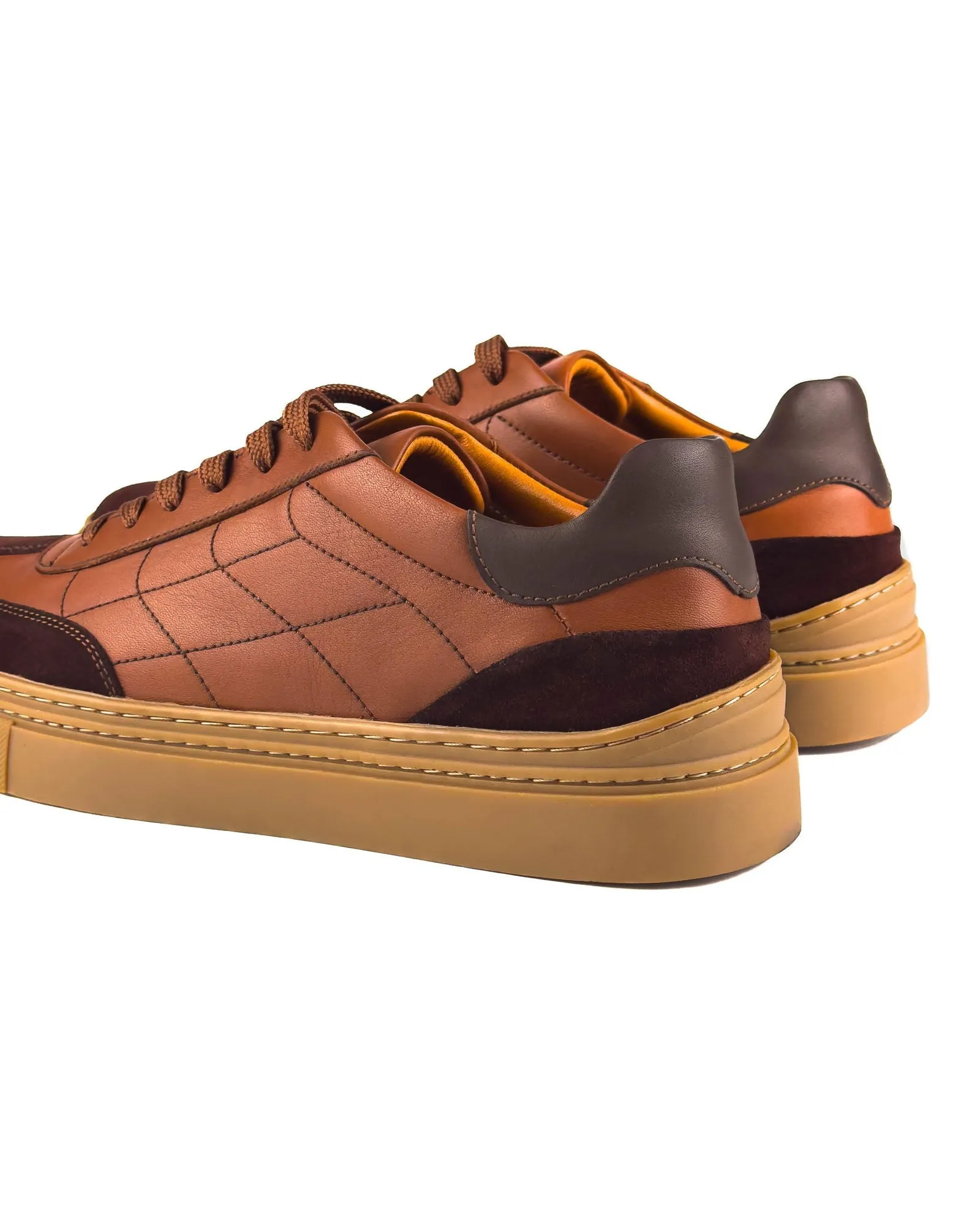 T-Glide Brown Genuine Leather Brown Suede Men's Sneaker Shoes