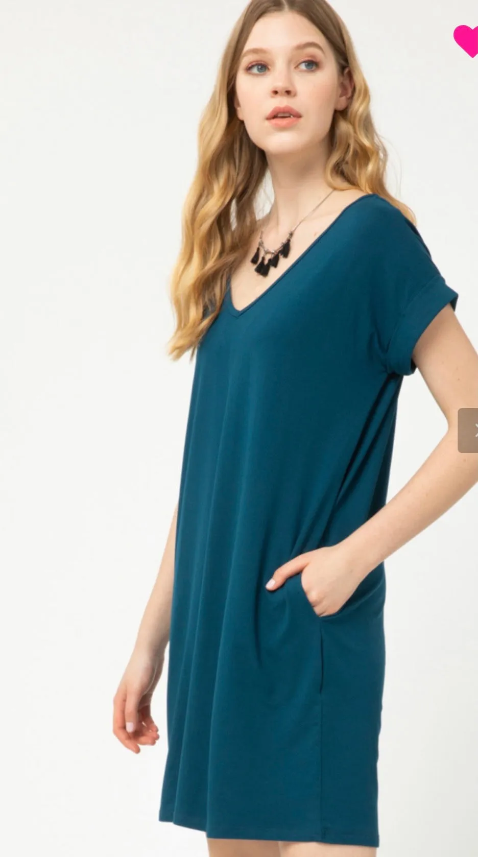 Teal Knit T-shirt Dress