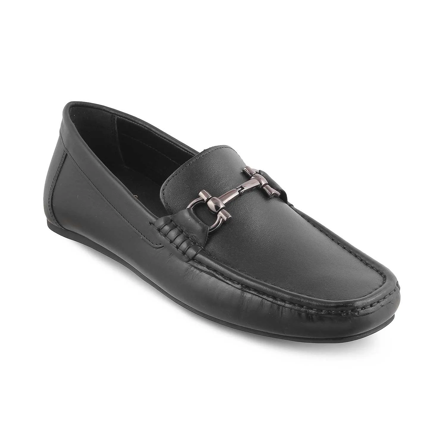 The Milane Black Men's Leather Loafers Tresmode