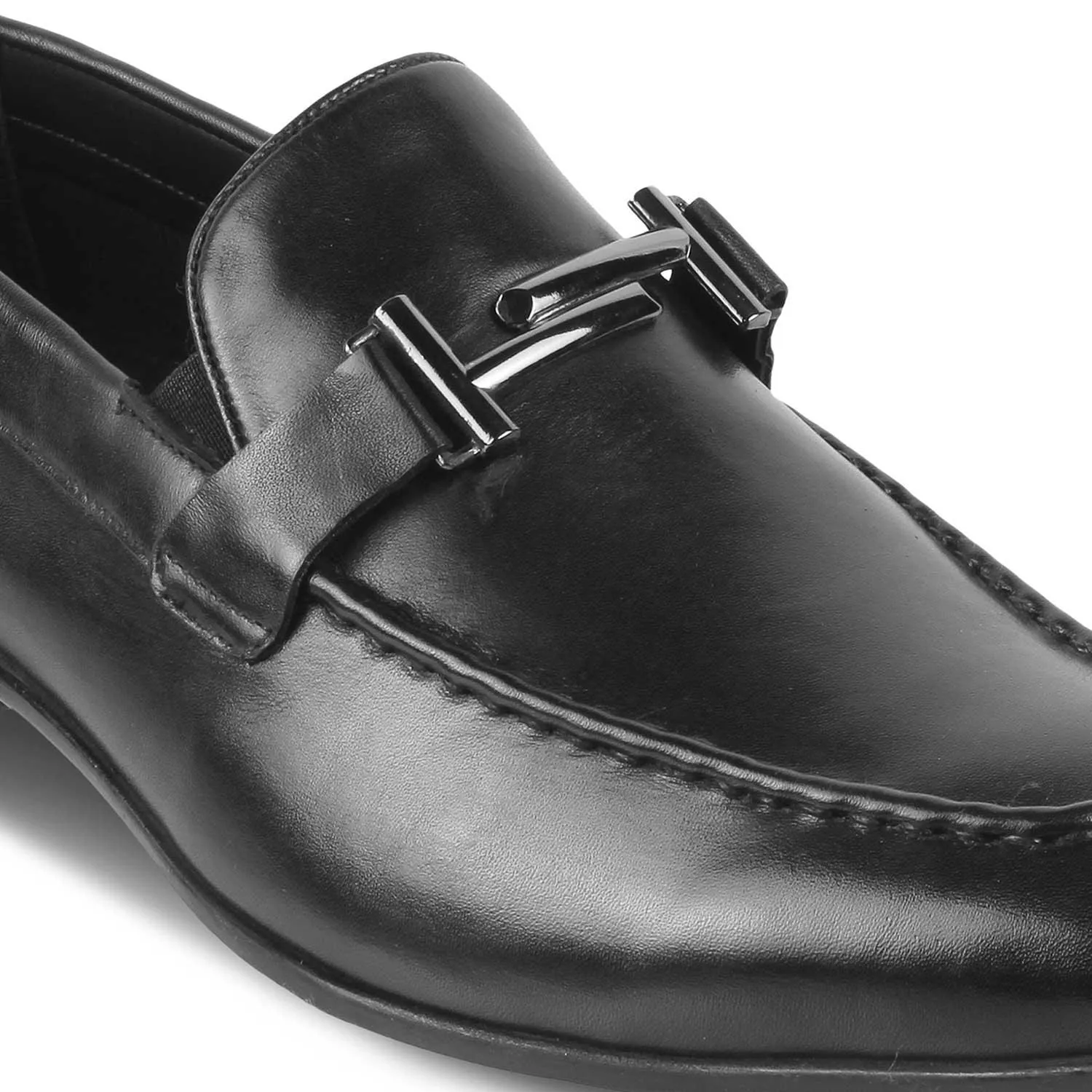 The Salperton Black Men's Leather Loafers Tresmode