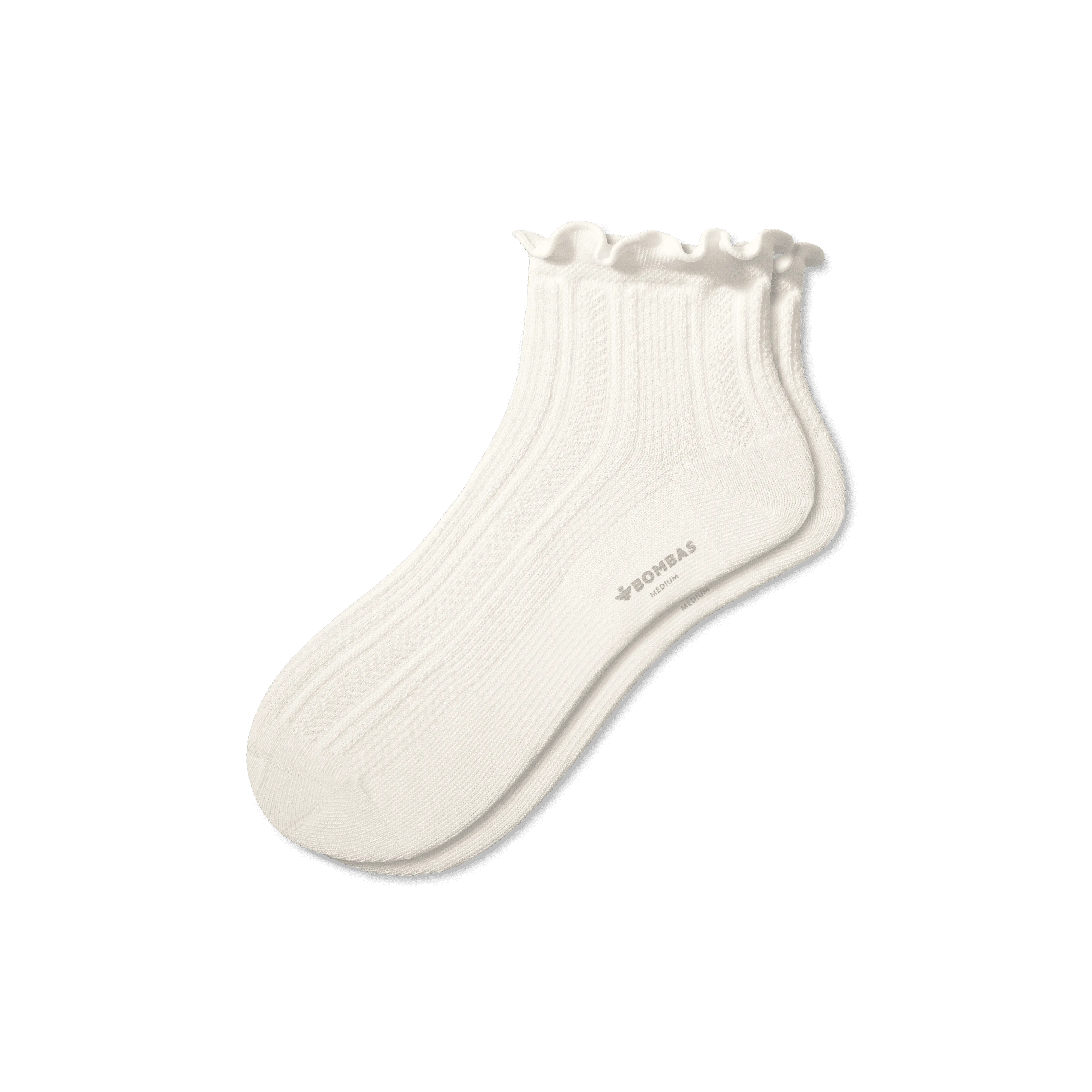 Women's Pointelle Frill Quarter Socks