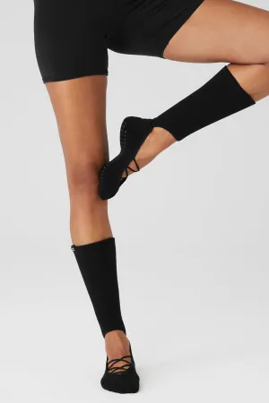 Women's Strappy Siren Grip Sock - Black