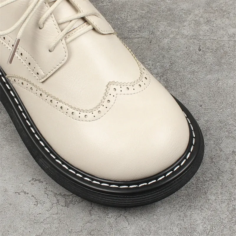 Womens Wide Toe Box Brogue Style Oxford Shoes