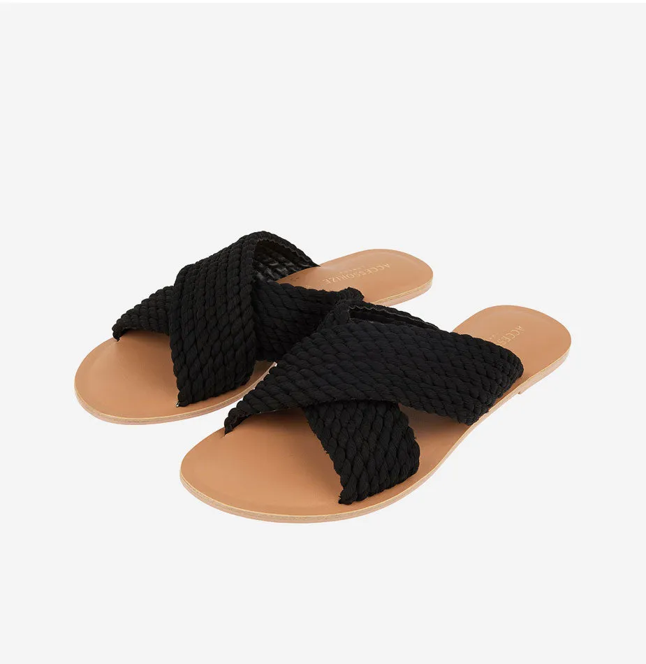 Woven Cross-Over Sliders