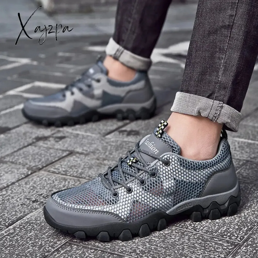 Xajzpa - Mountain Shoes for Men Breathable Summer Outdoor Footwear Fashion Retro Men's Casual Chaussures Tactical Loafers