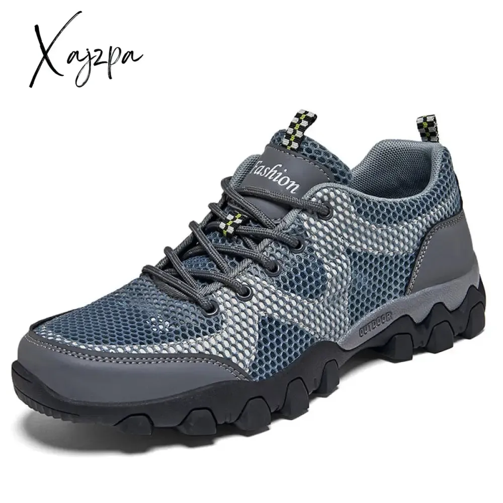 Xajzpa - Mountain Shoes for Men Breathable Summer Outdoor Footwear Fashion Retro Men's Casual Chaussures Tactical Loafers